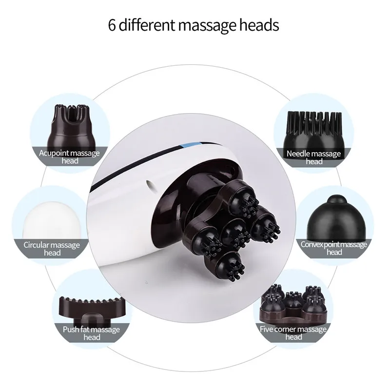 Электрический ручной массажер для спины и шеи 6 в 1 массажный Молот тела вибрация