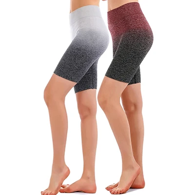 grey winered Zhangyunuo спортивные женские шорты с высокой талией, бесшовные шорты для йоги, фитнеса, бега, активного отдыха, одежда для тренировок для женщин - Цвет: grey winered