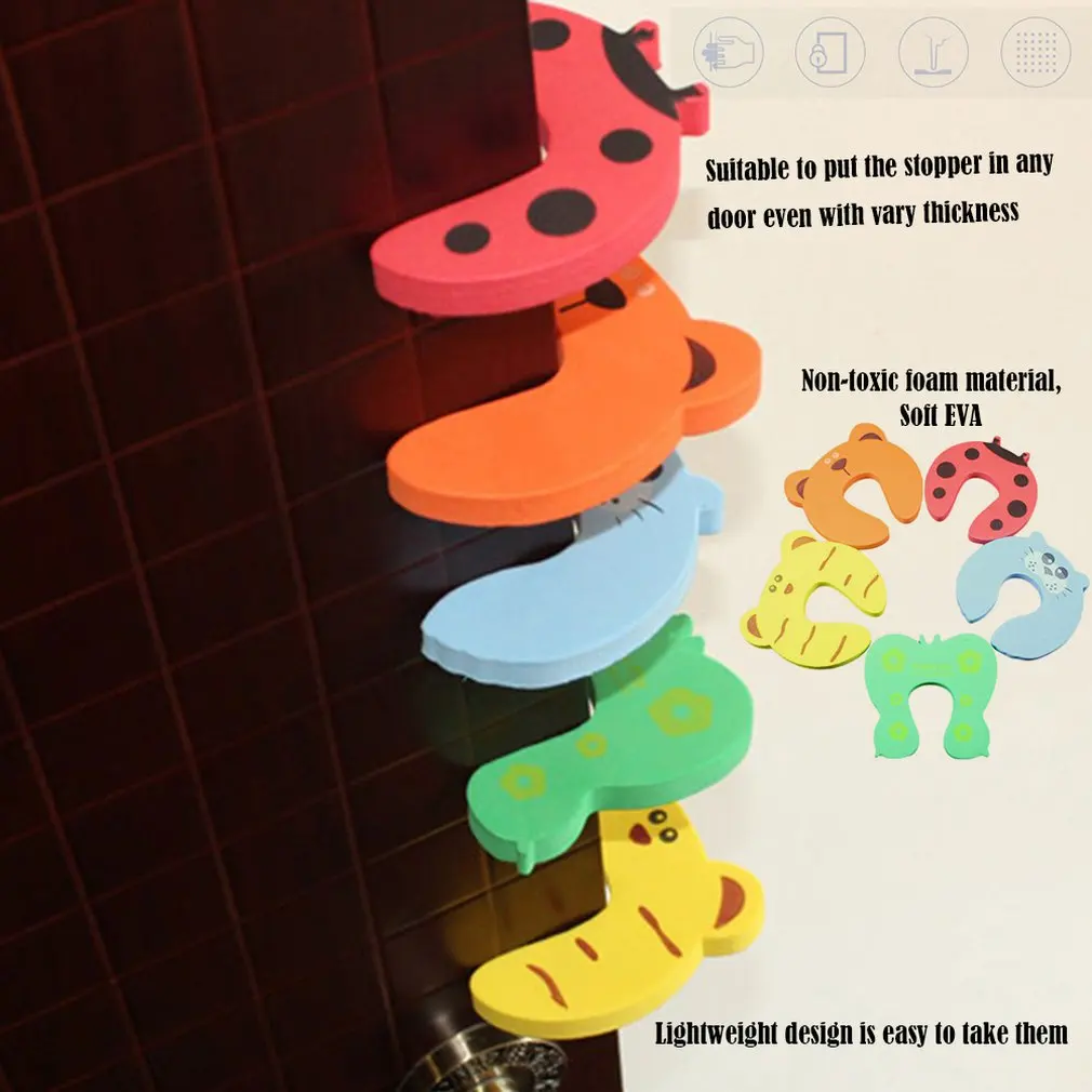 

Cartoon Animals Door Stopper Drawers Cupboard Safety Lock Clamp EVA Foam Finger Pinch Guard Children Security Protector