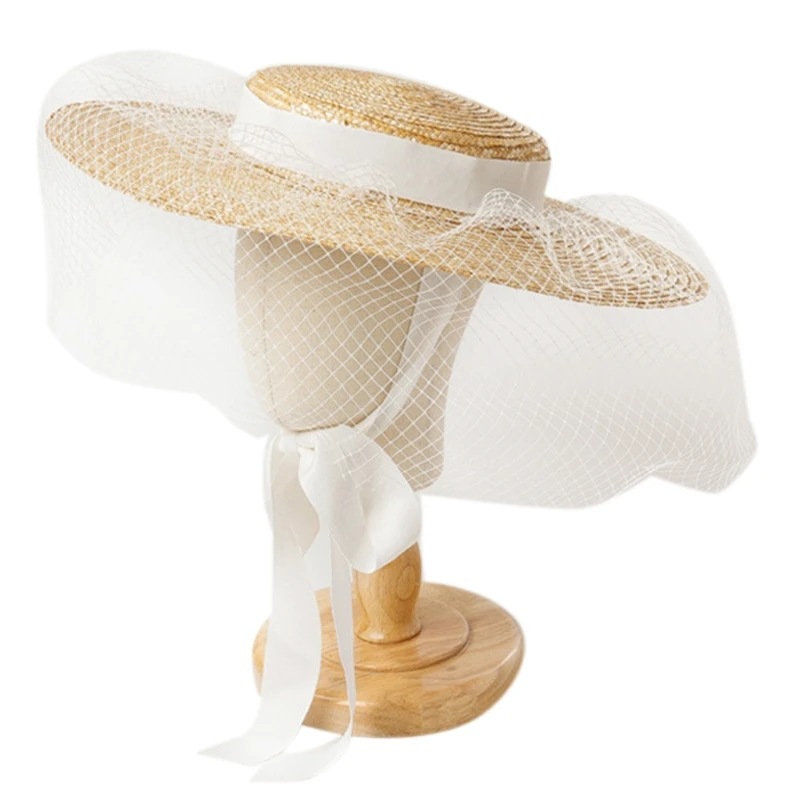 

Зеркальная шляпа с украшением из гренадина для девочек, женщин, мальчиков, унисекс