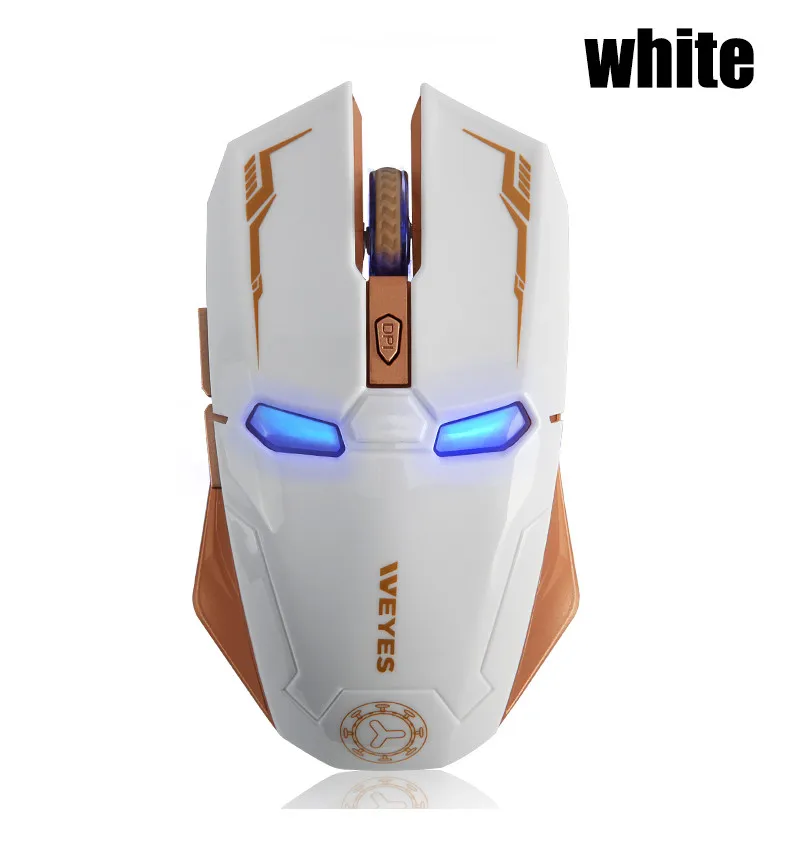White Компьютерная мышь «Железный человек» беспроводная мышь игровая мышь - Цвет: White