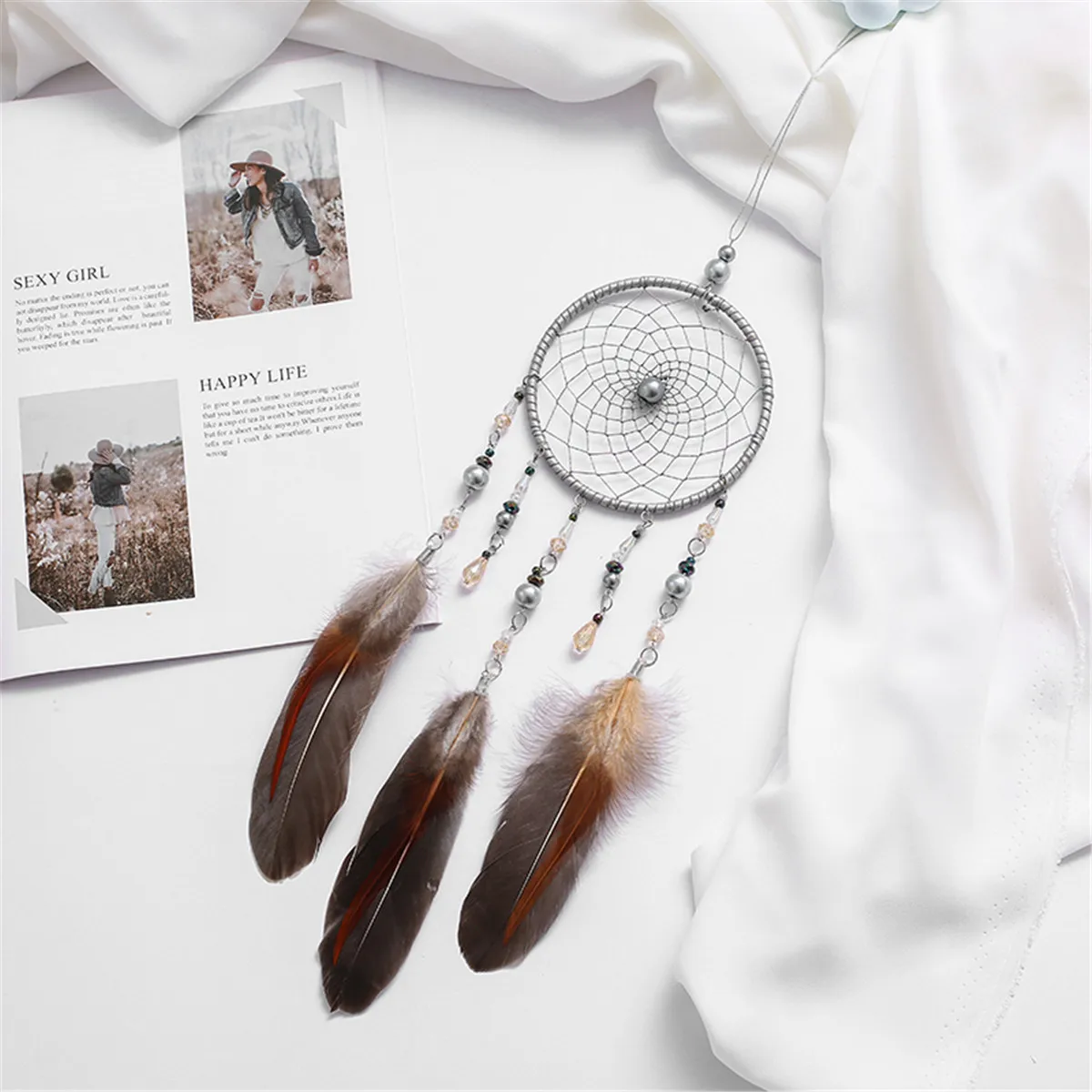 

Feather Dream Catchers Handmade Dreamcatcher Decorations Hanging Ornaments Home Office Wind Chimes Hanging Room Decorations