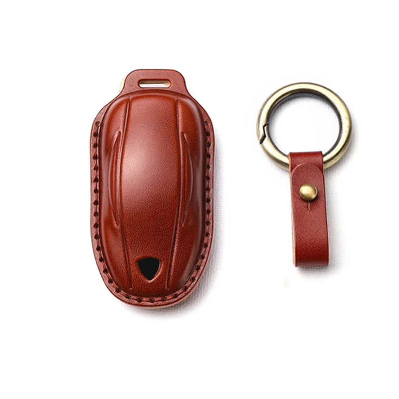 

Car Key Case Cover with Belt Aluminum Alloy Key Shell Storage Bag Protector for Tesla Model S Model 3 Model X Accessories