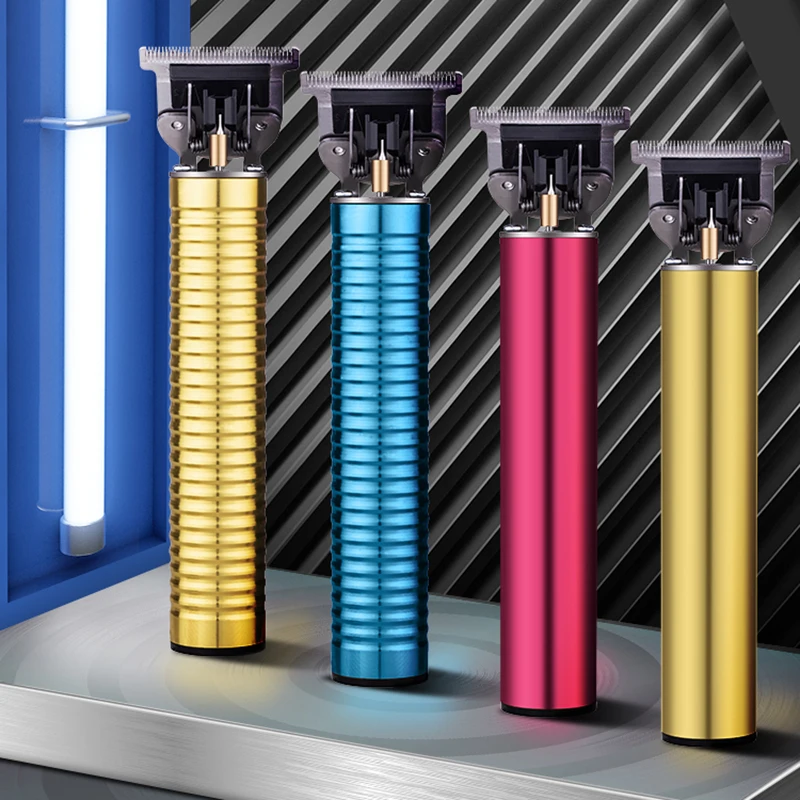 Однотонная Металлическая машинка для стрижки волос беспроводной электрический