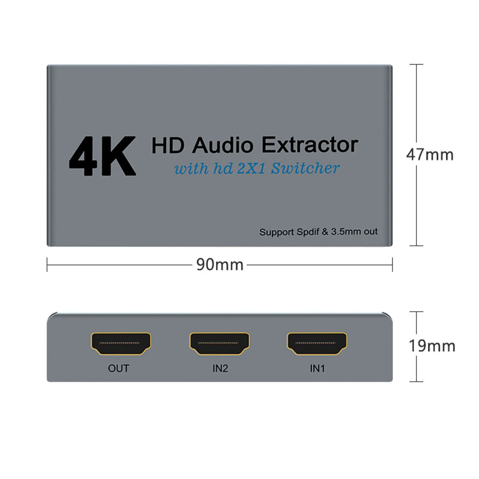 E21 HD аудио экстрактор сплиттер переключатель 2 в 1 4K к оптический SPDIF 3 5 мм |