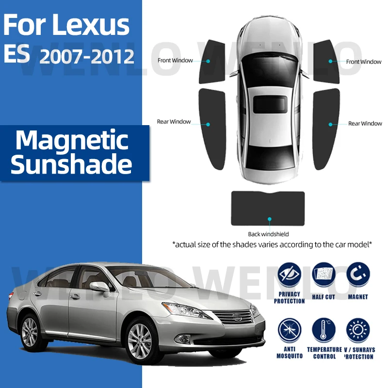 

For Lexus ES350 ES300 ES240 2007-2012 Side Window Car Sunshade Front Windshield Blind Sun Shade Magnetic Visor Mesh Curtains