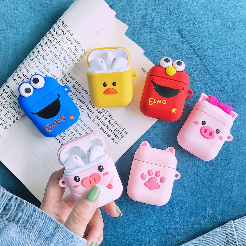 Чехол для наушников AirPods с милым мультяшным рисунком Bluetooth беспроводная