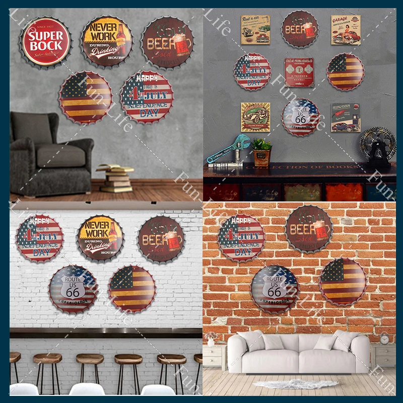 Винтажная Металлическая Вывеска на бутылку пива настенное украшение в стиле