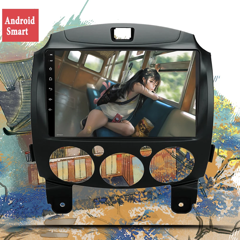 9-дюймовый Android 13.0 2 Din DVD автомобильный мультимедийный видеоплеер MP5 для Mazda 2007-2014