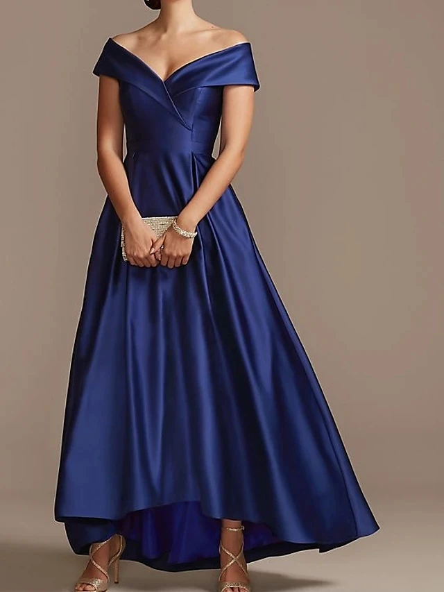 

Navy Blue Mother of the Bride Dress 2021 Elegant Off Shoulder Groom Party Gows Plus Size Vestidos Feast