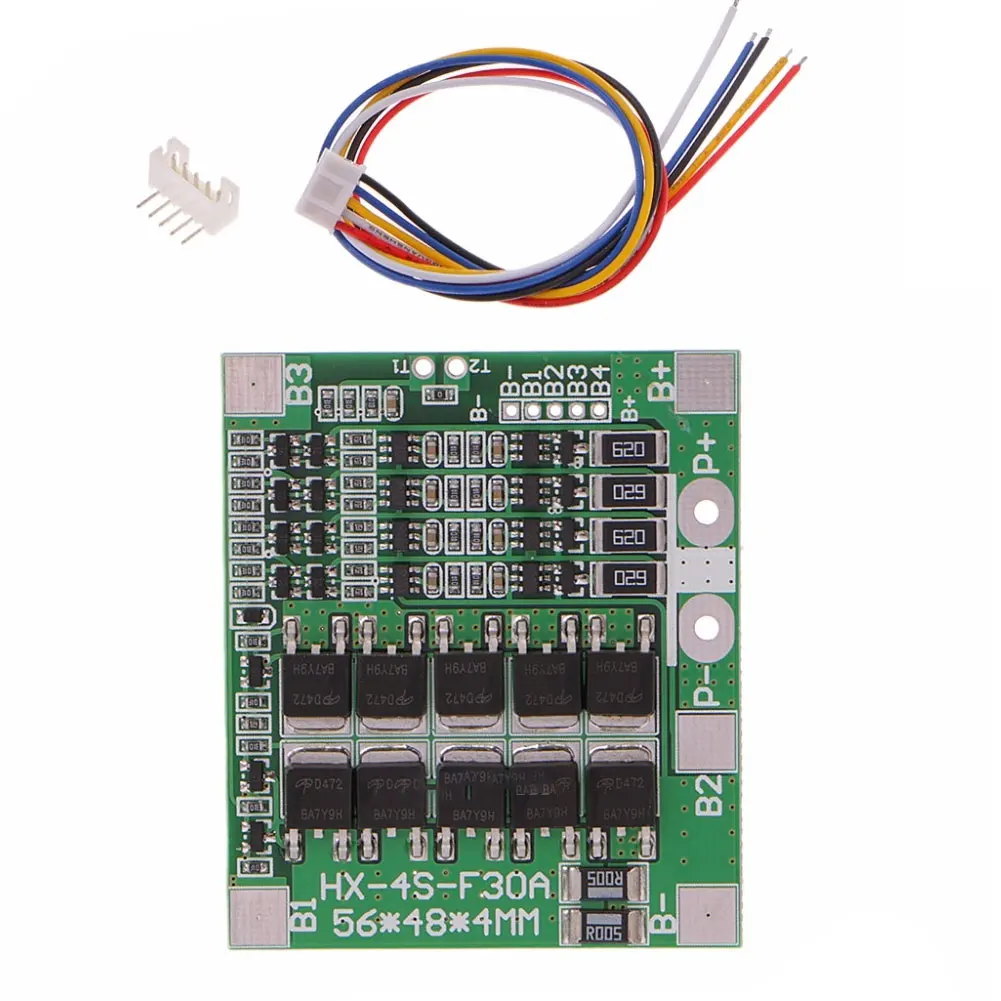 

Battery Charging Protection Board 4S 30A 14.8V LiFePo4 LiFe 18650 Battery BMS PCB Module with Balance