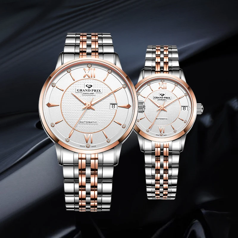 Наручные часы GRAND PRIX мужские из нержавеющей стали Роскошные водонепроницаемые