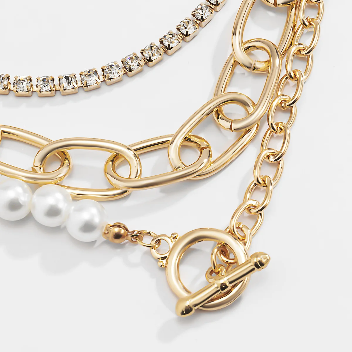 

Simple Fashion Temperament Round Bead Retro Baroque Imitation Pearl Aesthetic Geometric Necklace Gift C03894