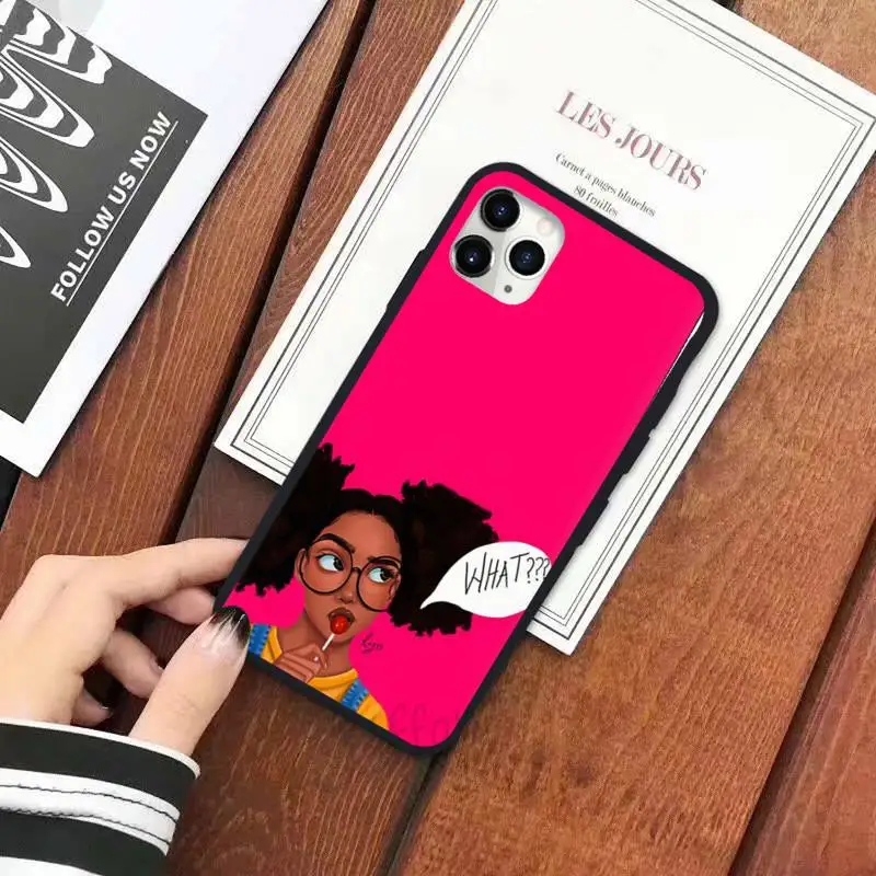 

African melanin girl Women fashion Phone Case for iPhone 11 12 pro XS MAX 8 7 6 6S Plus X 5S SE 2020 XR