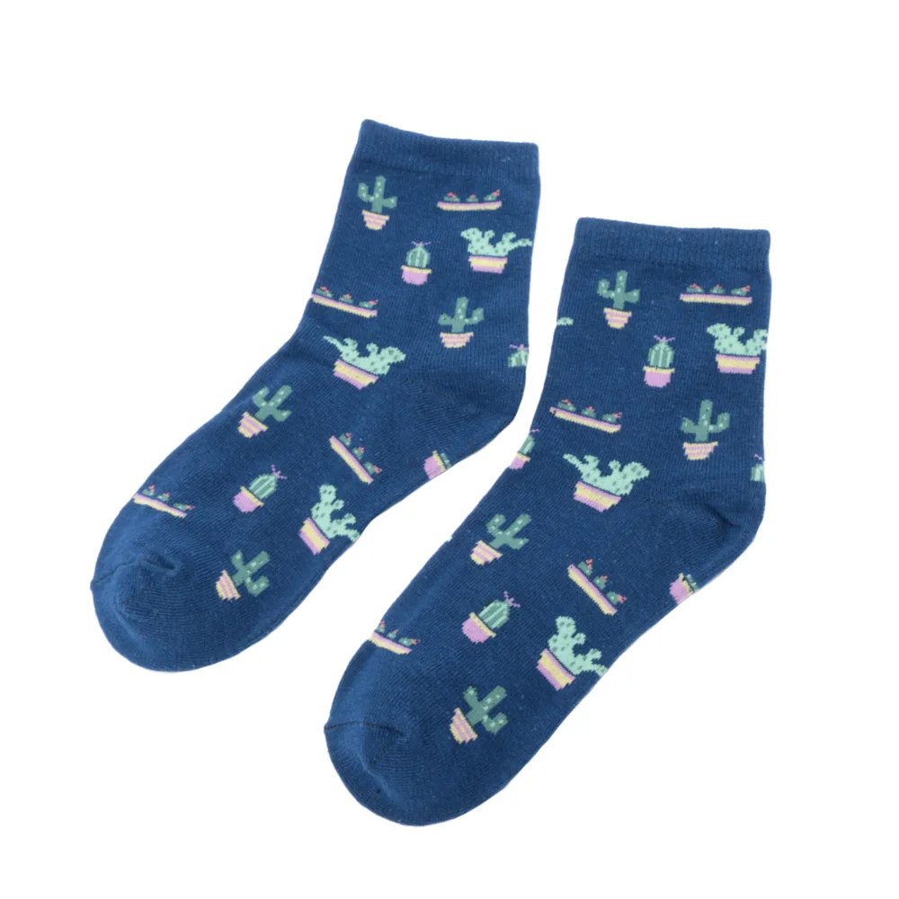 Женские носки с кактусами 1 пара удобные хлопковые для девочек| |