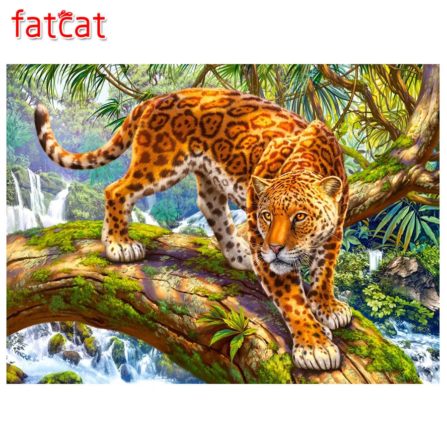 Алмазная 5d картина с животными FATCAT вышивка леопард полностью квадратные и