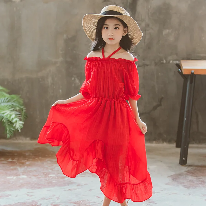 

Girls Dress Fishtail Dress Outfits Clothing Strapless Dresses Teenage Girls Dress for Adolescents 2-12 Teens Girls Clothes CA027
