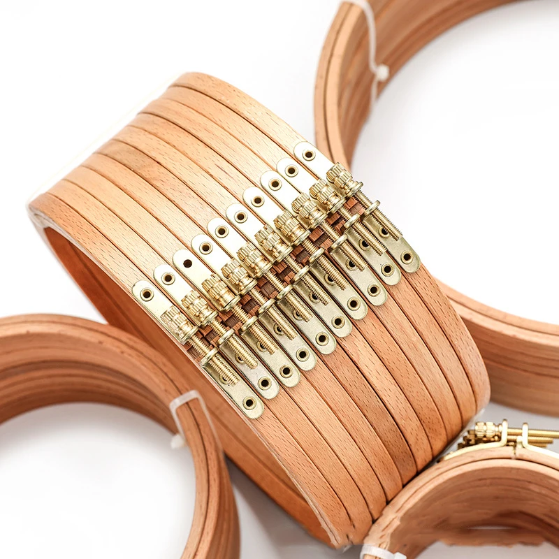 3-12 inch Wooden Bamboo Embroidery Frame Oval Embroidery Hoop Ring Cross Stitch Machine DIY Needlecraft Household Sewing Tool