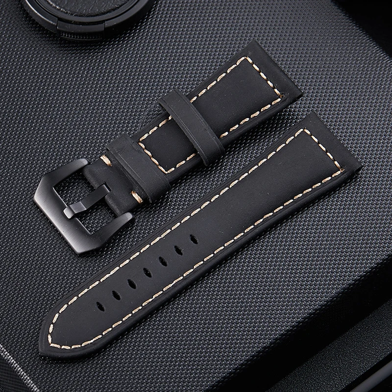 

Top Watchbands Cow Leather Watch Bracelet for Panerai Samsung Super Quality Genuine Leather Strap 20mm 22mm 24mm 26mm sport band