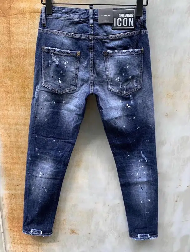 blue pants classic,Authentic DSQUARED2,Retro,Italian brand ,Women/Men Jeans,locomotive,Jogging jeans,DSQ9130