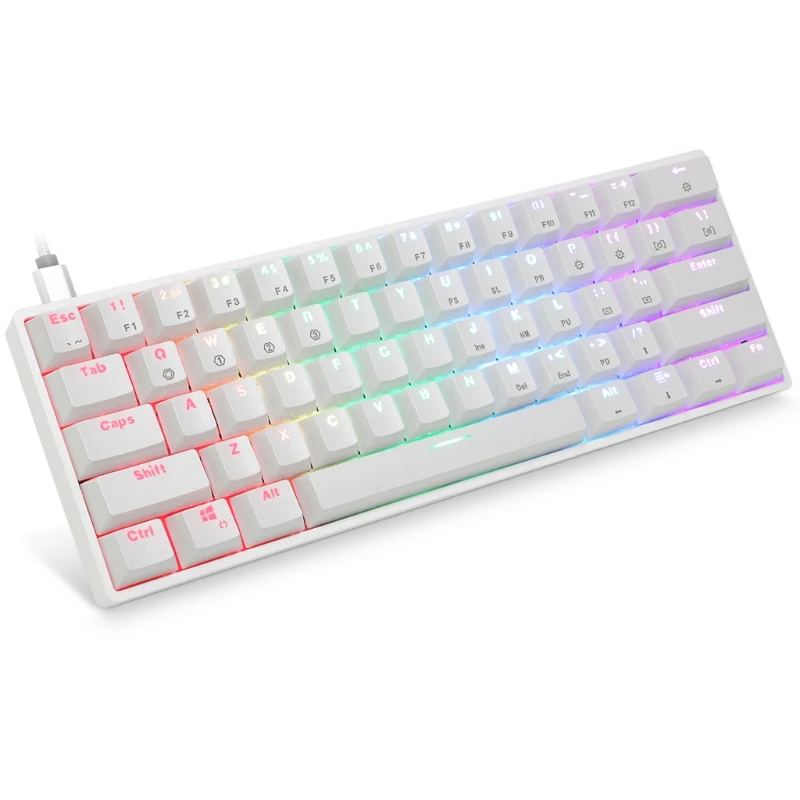 Портативная RGB-клавиатура SK61 PBT компактная Водонепроницаемая программируемая