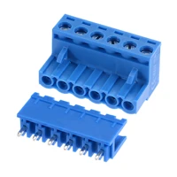 uxcell pcb mount screw terminal block 5 08mm pitch 6 pin 15a straight plug in for electrical instruments 10set