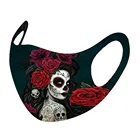 Маска крутая с принтом розы и черепа маски для взрослых унисекс Солнцезащитная маска для лица с песком дышащая велосипедная маска Ветрозащитная маска на Хэллоуин