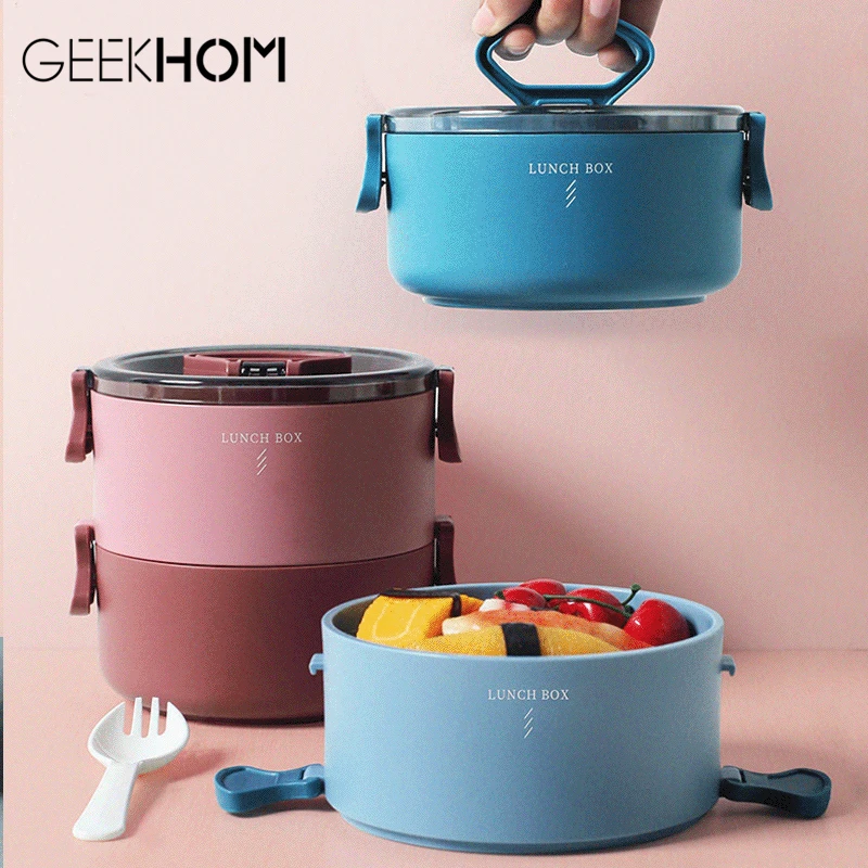 Kawaii Bento Ланч-бокс японский Портативный из нержавеющей стали с подогревом