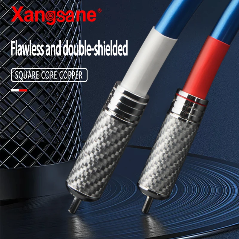Фото XangsanSP-8001Cu квадратный сердечник OCC медный провод аудиосигнальный кабель из углеродного волокна высококачественный кабель rca к rca hifi аудиокабель №2