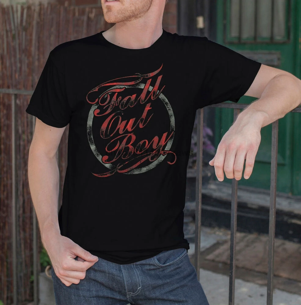 Мужская черная футболка с вырезом на руку рок-группы короны Патрика стума |