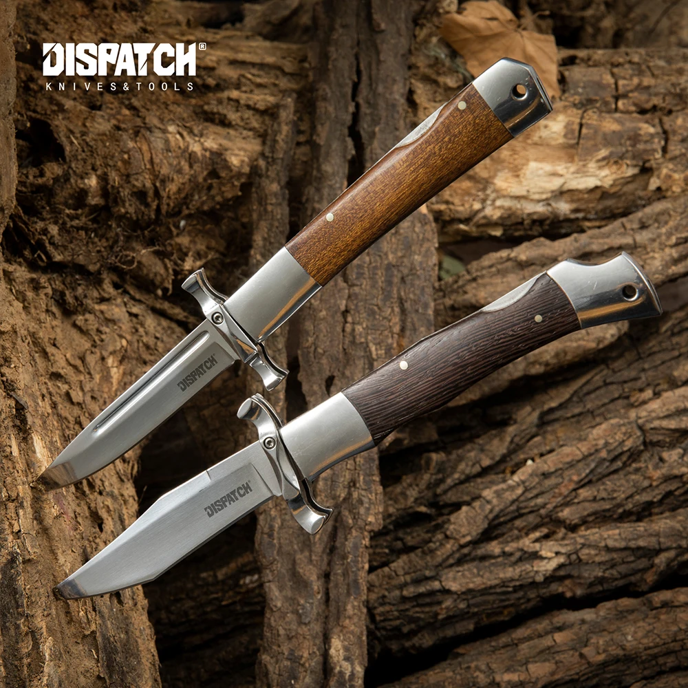 

DISPATCH Folding Pocket Knife Mirror Blade Wood Handle for Outdoors Camping Hunting Tactical Survival EDC Tool