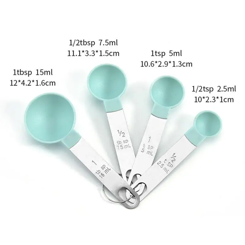 

4 Pieces High Quality Multifunctional Measuring Cups And Measuring Spoon Scoop Steel Spoon Measuring Cup Baking Too
