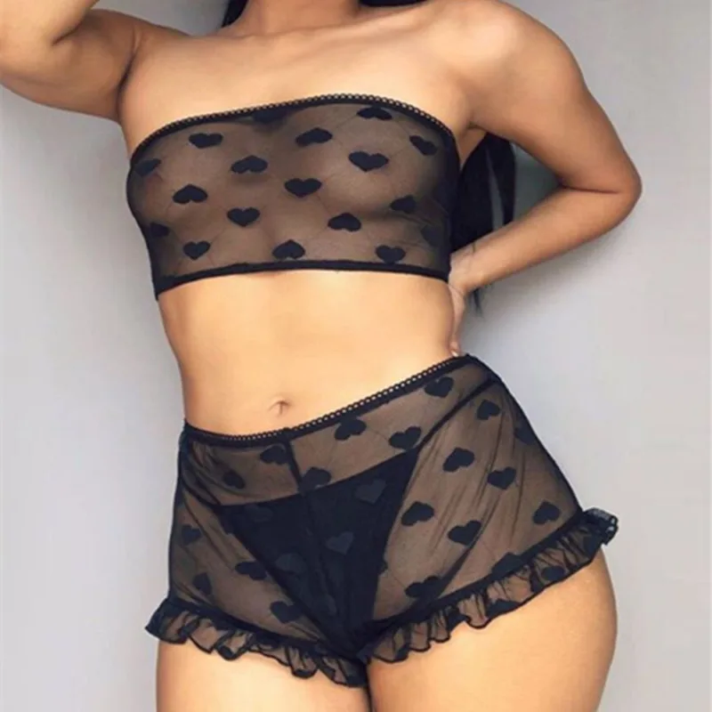 

2019 Women Clothes Set 2PCS Women Lace Babydoll Underwear Nightwear Sleepwear G-string Set NEW