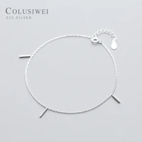 colusiwei minimalism geometric silver anklets for women fashion stick chain bracelets for leg foot jewelry femme accessories