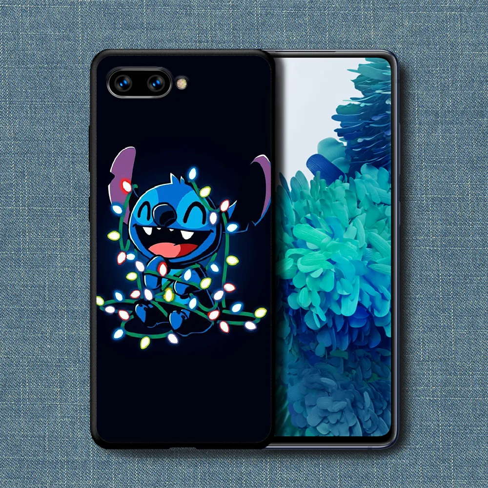 

Cute Cartoon Stitch Phone Case For Huawei Honor 6A 7A 7C 8 8A 8X 9 9X 10 10i 20 Lite Pro Play black Cover Pretty Back Luxury