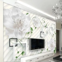 custom wallpaper 3d photo mural papel de parede nordic style beautiful frame flower art mural bedroom home decor %d0%be%d0%b1%d0%be%d0%b8 %d0%b4%d0%bb%d1%8f %d1%81%d1%82%d0%b5%d0%bd %d0%b2
