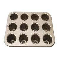 canele mold cake pan 12 cavity non stick cannele muffin bakeware cupcake pan for oven bakingchampagne gold