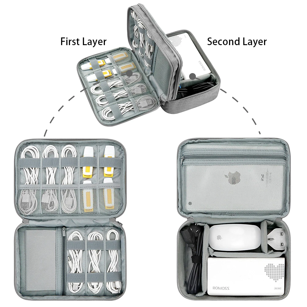 handle travel electronic accessories multipurposeorganizer storage bag case for power bank hard drive smart phone charger free global shipping