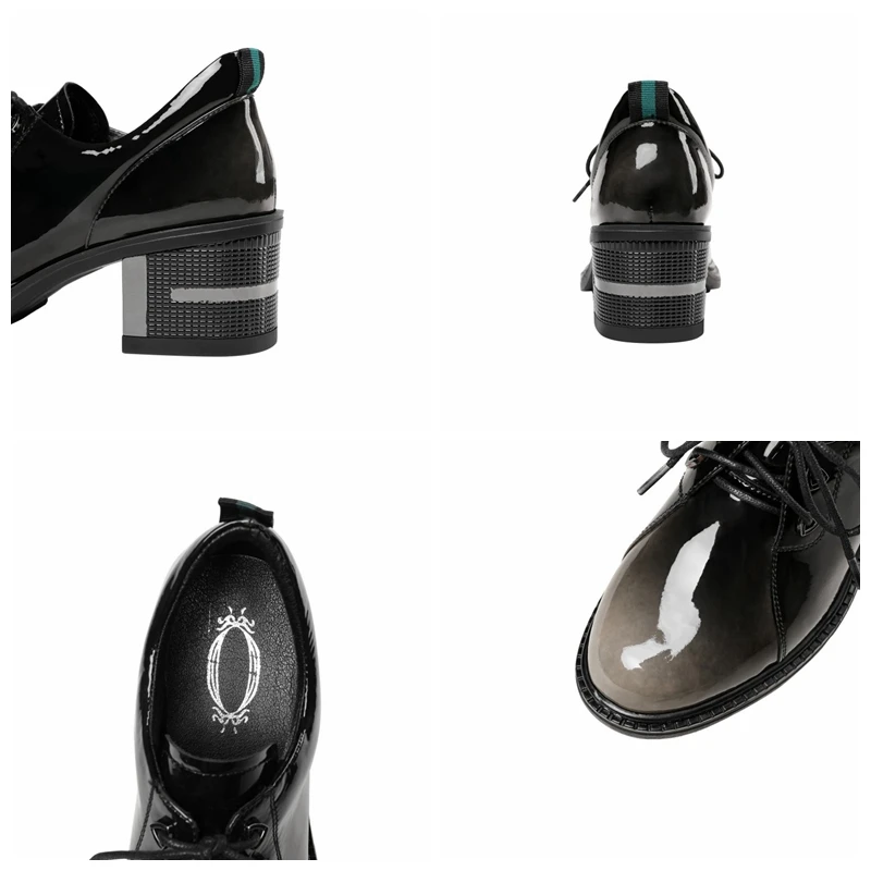 

REAVE CAT New 2021 Women Pumps Round Toe 6cm Strange Heels Patent Leather Gradient Classic Concise Student Big Size 40 A3530