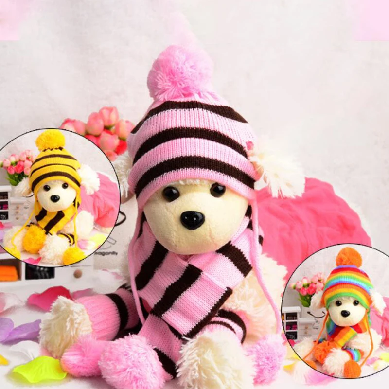 3 шт./компл. Кепка для собаки шарф шапка с бульдогом Одежда собак кошек терьеров