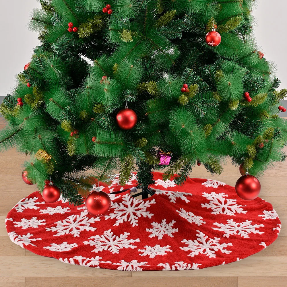 

New Christmas decorations flannel snowflake Tree Skirt three color gray jacquard Tree Skirt