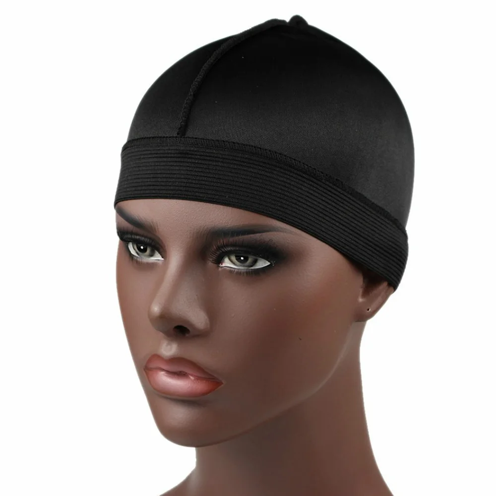 

Fashion Unisex Men's Silky Dome Cap Wide Band Stretchy Wig Cap Helmet Liner Biker Beanie Hat Turban Women's Hat hair accessories