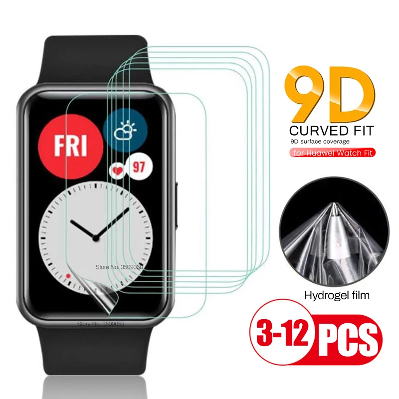 3/6/12 Pcs Soft Clear Hydrogel Protective Film For Huawei Watch Fit Honor Watch ES Smartwatch Full Cover Screen Protector Film