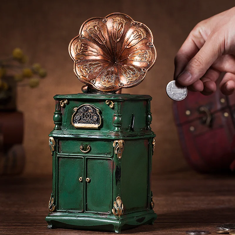 

Adult Banknotes Piggy Bank Box Paper Money House Kids Atm Machine Piggy Bank Resin Mini Cashier Kumbara Home Decoration