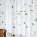 Тюль с вышивкой и треугольниками, занавеска на окна в скандинавском стиле, для гостиной, детской спальни