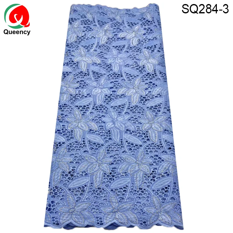 

SQ284 высококачественное швейцарское кружево, Африканское женское хлопковое кружево с отверстиями, ткань с камнями для платья, красивый диза...