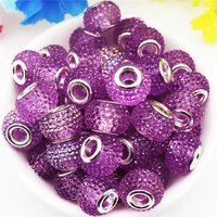 10pcs big hole crystal stone plastic spacer european beads charms fit pandora bracelet necklaces earring necklace jewelry making