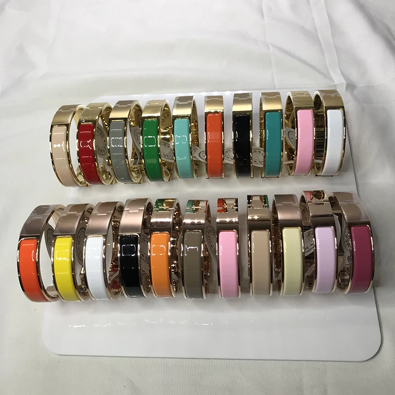 

925 Sterling Silver Enamel Bracelet Men And Women Couple Letter Buckle Fashion Exquisite Charm Temperament Luxury Jewelry Gift