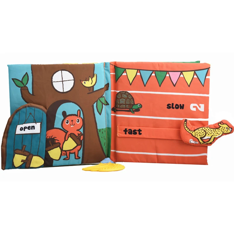 Мягкая Книга в виде слона трехмерная головоломка для раннего развития зубная