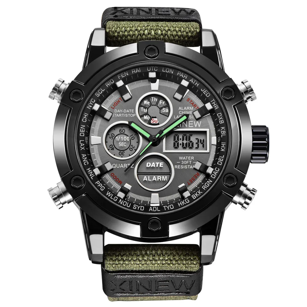 Мужские часы 2019 мужские с двойным дисплеем спортивные высокого качества 40